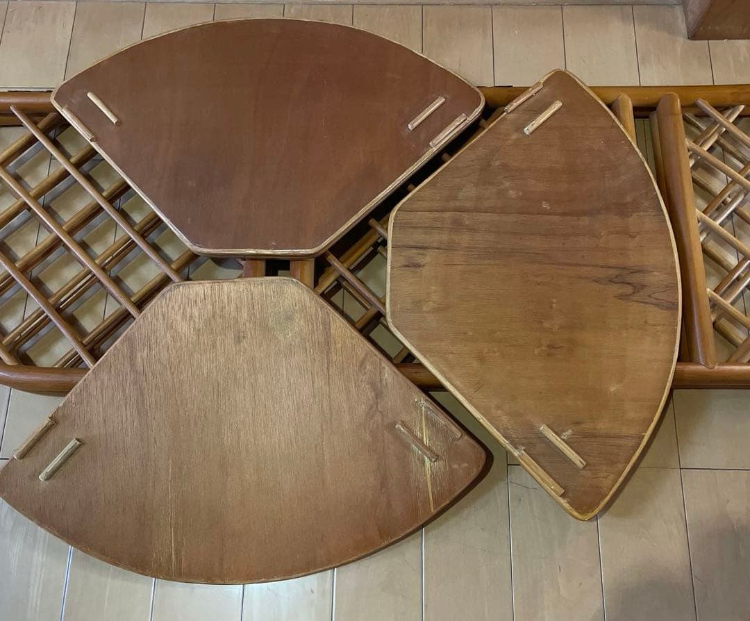 籐 ラタン チェスト三段 レトロ コーナーラック パーテーション 折りたたみ式