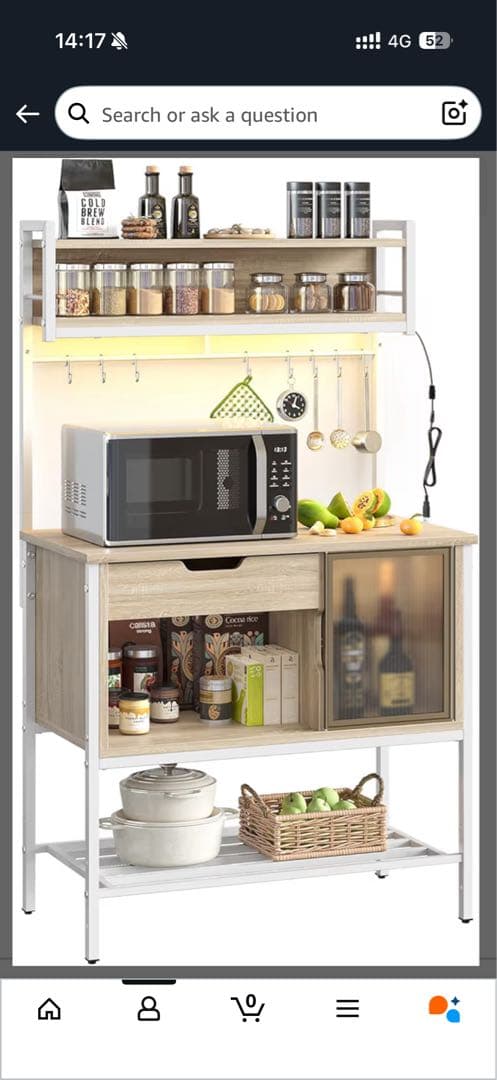 Amazon購入 Bestier キッチンラック 美品LED付き 2 コンサート