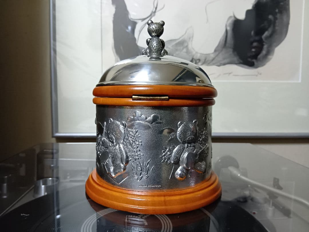 SELANGOR　ピューター　ウッド　テディベア　オルゴール