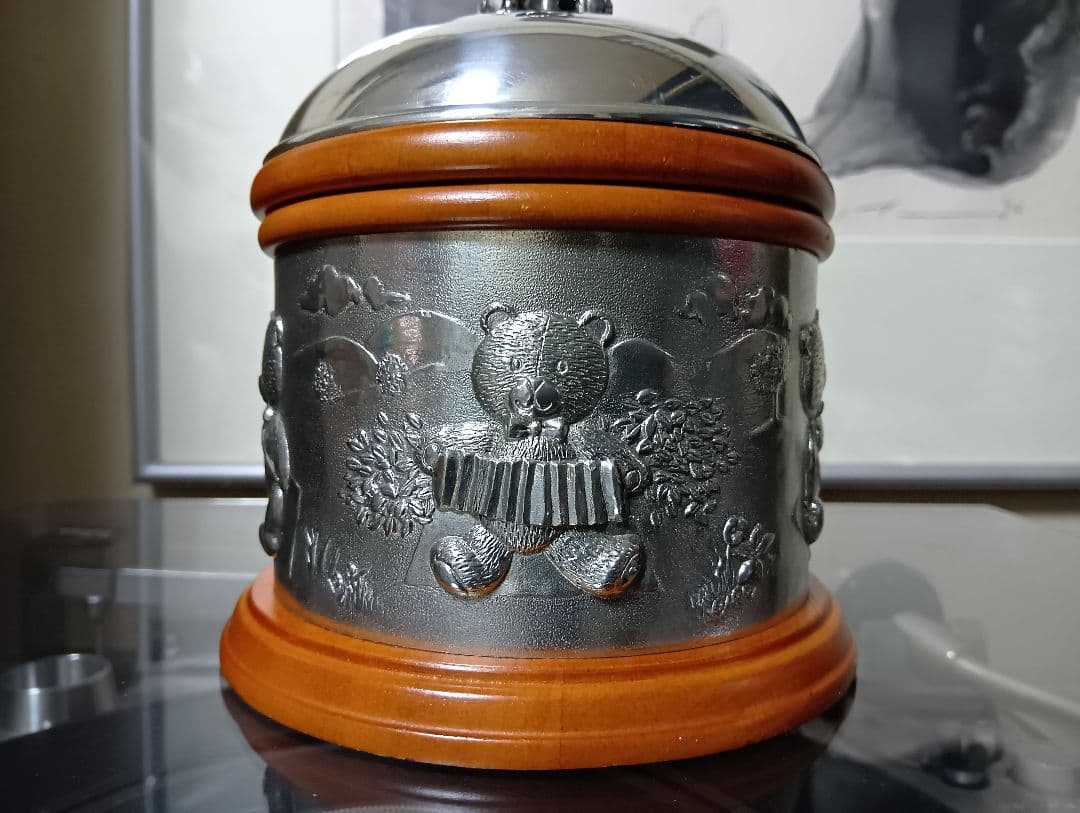 SELANGOR　ピューター　ウッド　テディベア　オルゴール