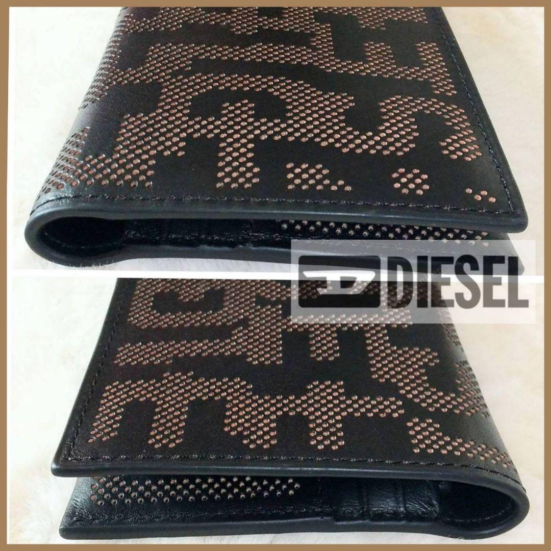 ◤最終価格◢ DIESEL レザー長財布 ブラック×ブラウン メッシュ 超美品
