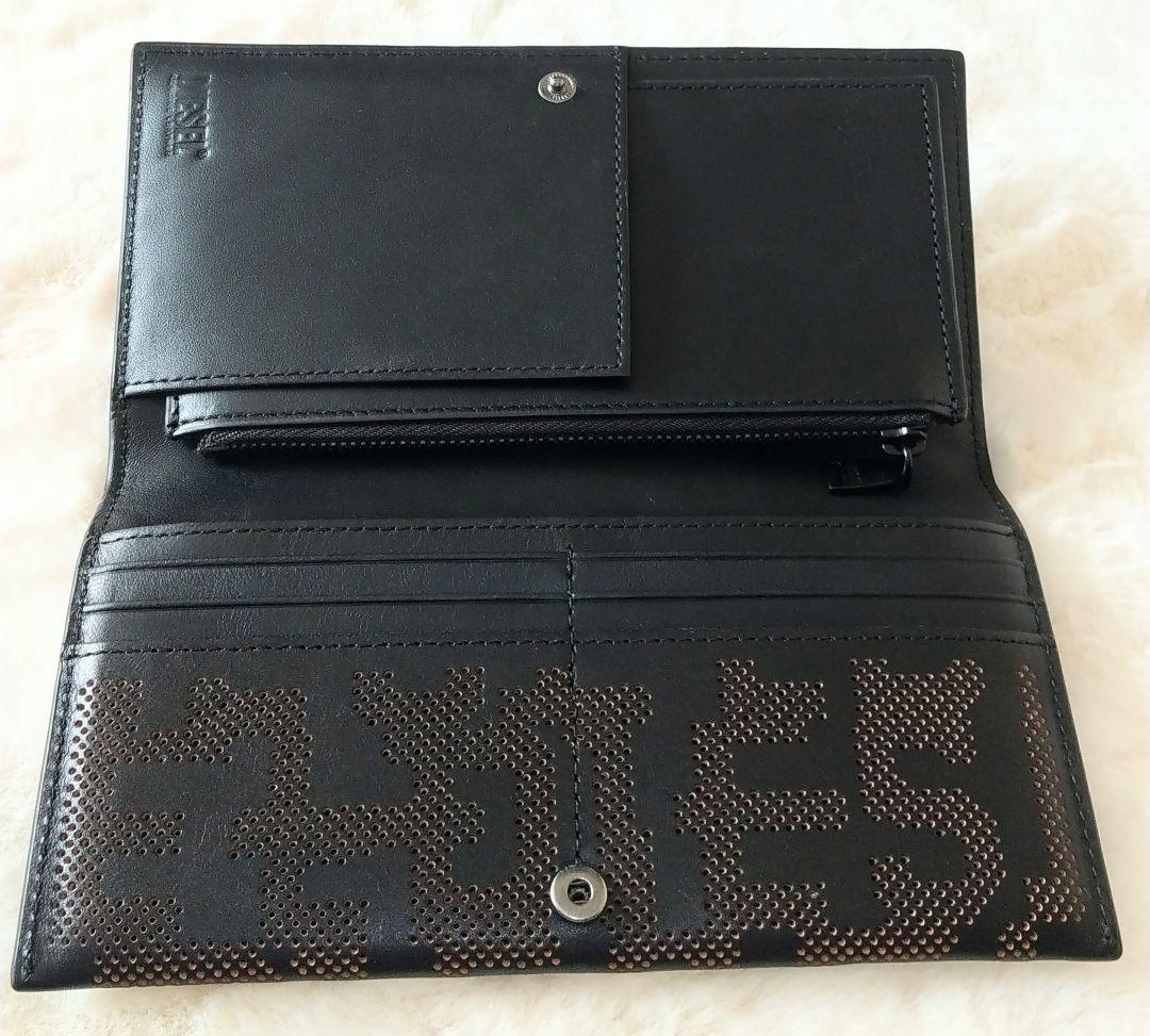 ◤最終価格◢ DIESEL レザー長財布 ブラック×ブラウン メッシュ 超美品