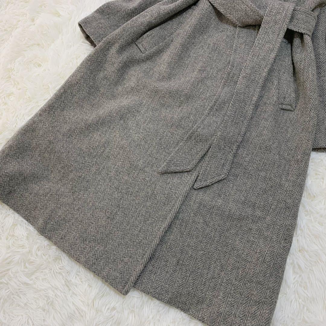 ポロ ラルフローレン ウール 100% ヘリンボーン ロング コート ベルト