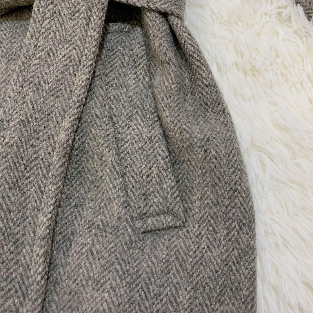 ポロ ラルフローレン ウール 100% ヘリンボーン ロング コート ベルト