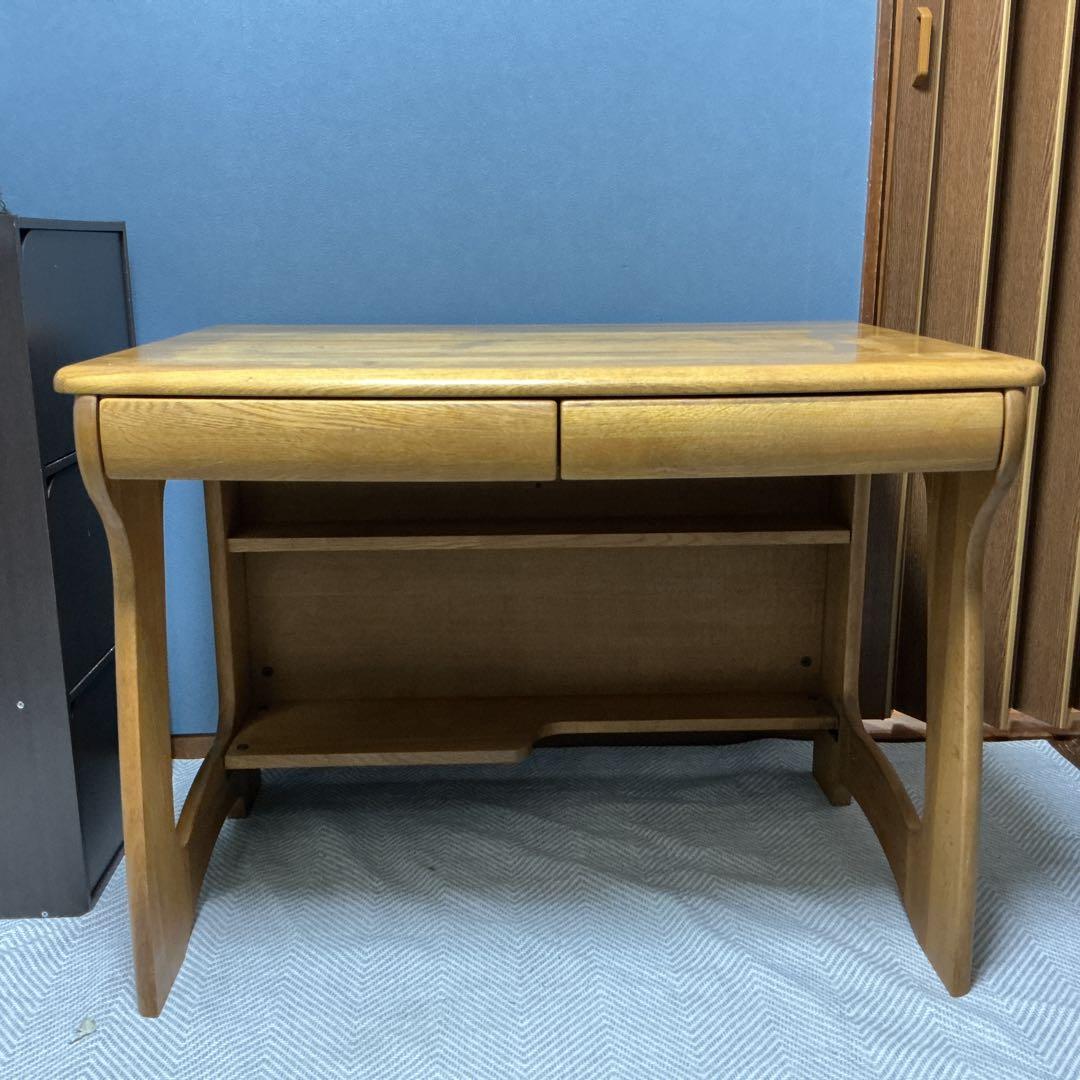 木製シンプルデスク 学習机　引き出し付き