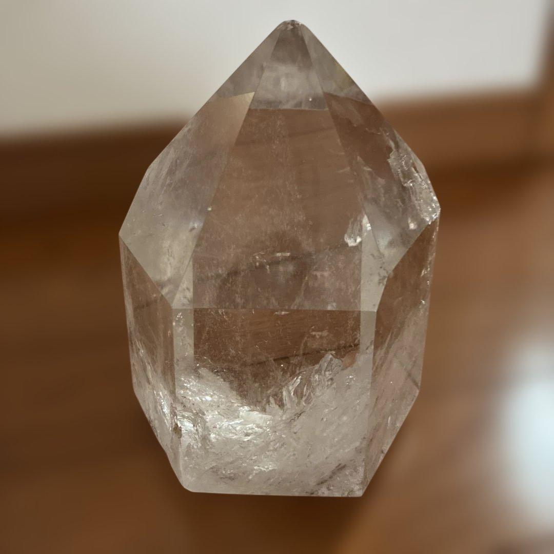 天然石/六角柱/水晶/台座付