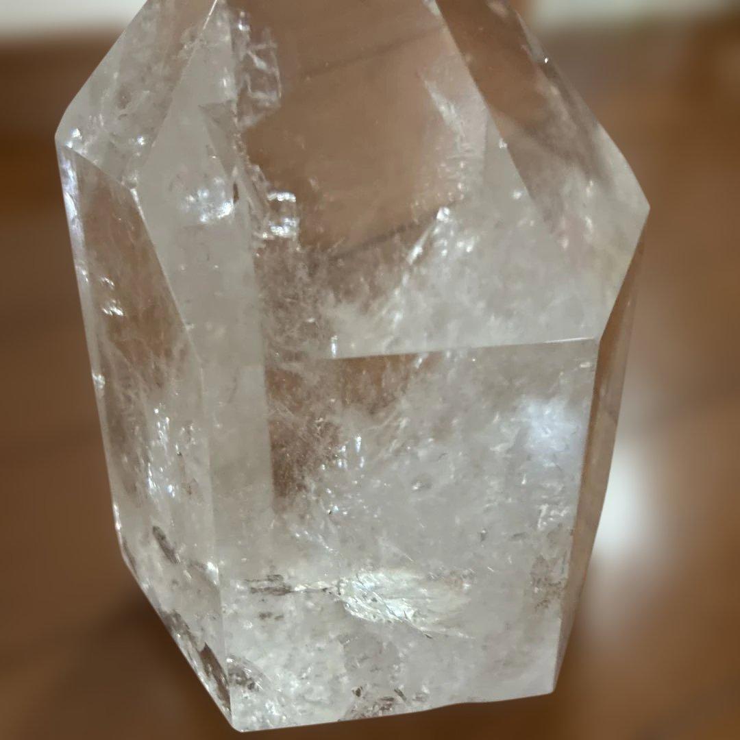 天然石/六角柱/水晶/台座付