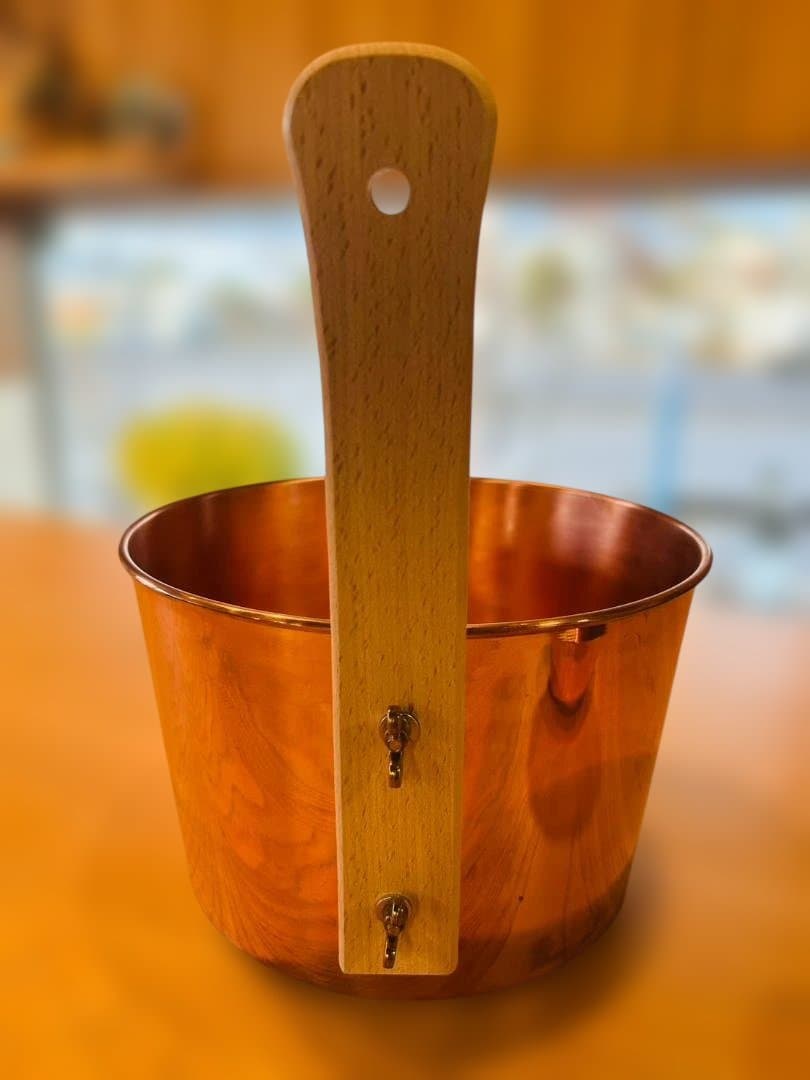 【新品未使用】　コッパーロウリュひしゃく　コッパーロウリュ桶　桶　ひしゃくサウナ