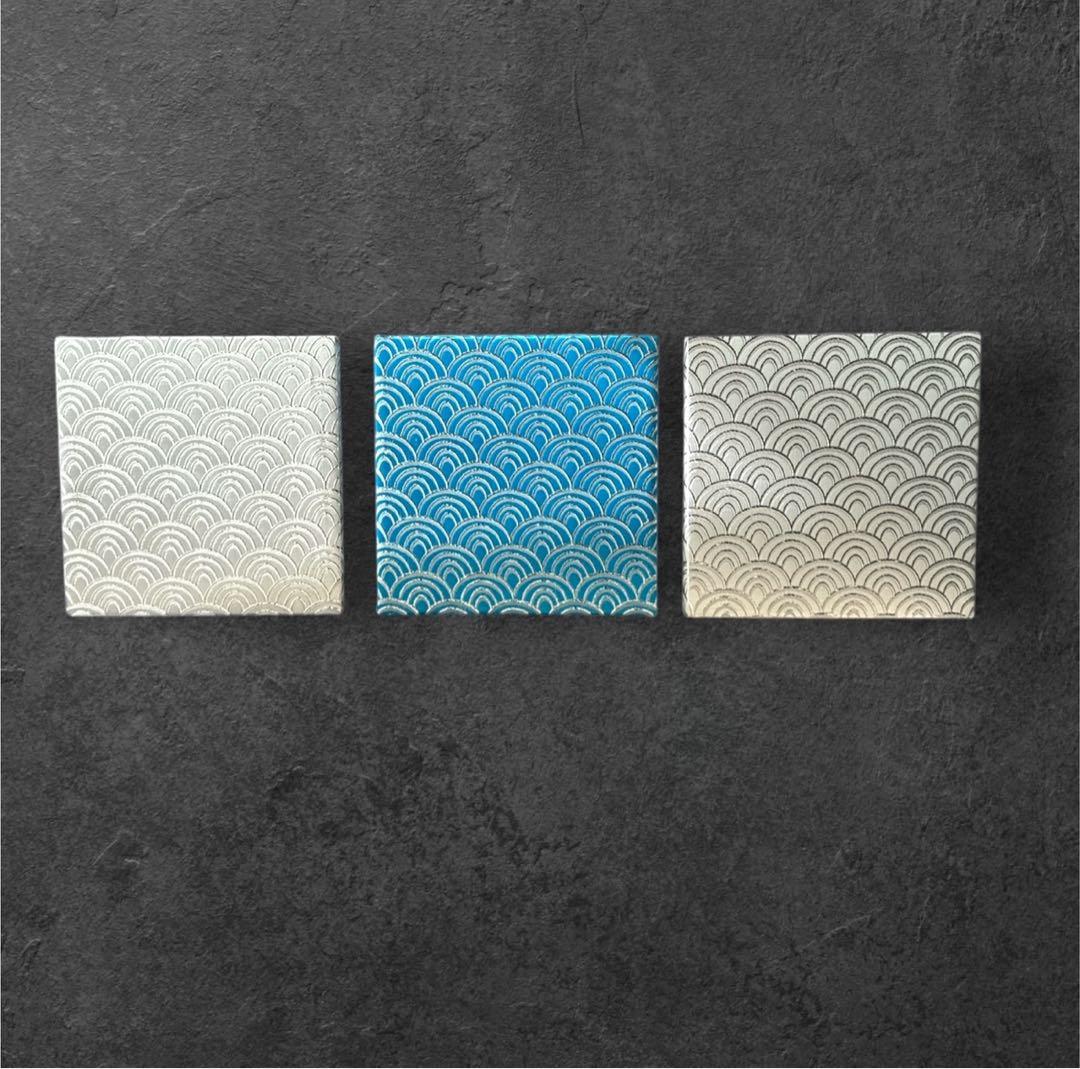 ◼︎009◼︎和柄ファブリックパネル (3セット) 青海波 和モダン