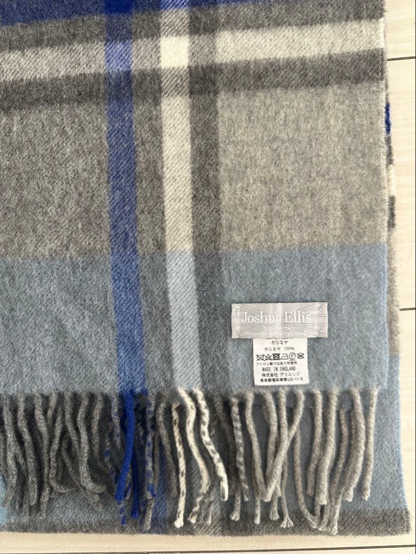 Joshua Ellis ジョシュアエリス カシミヤ100% チェックマフラー