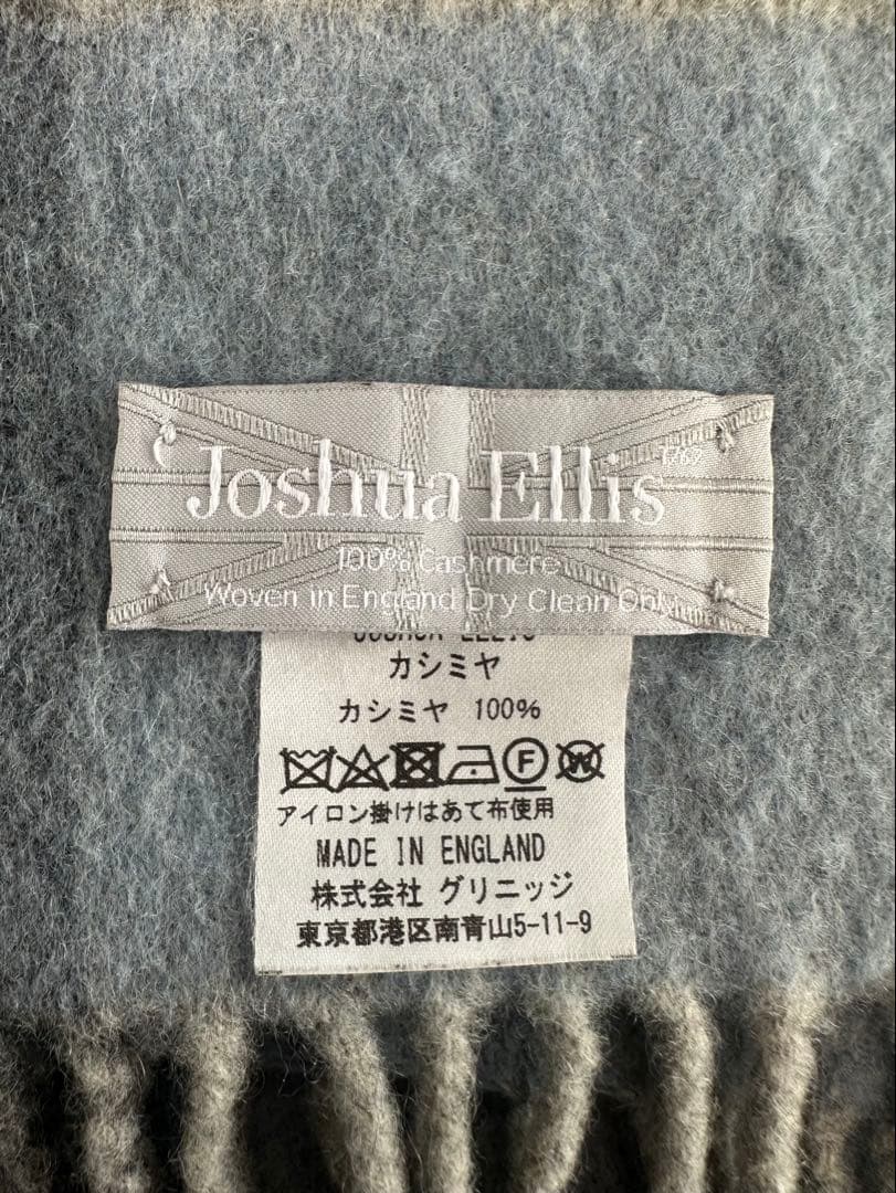 Joshua Ellis ジョシュアエリス カシミヤ100% チェックマフラー