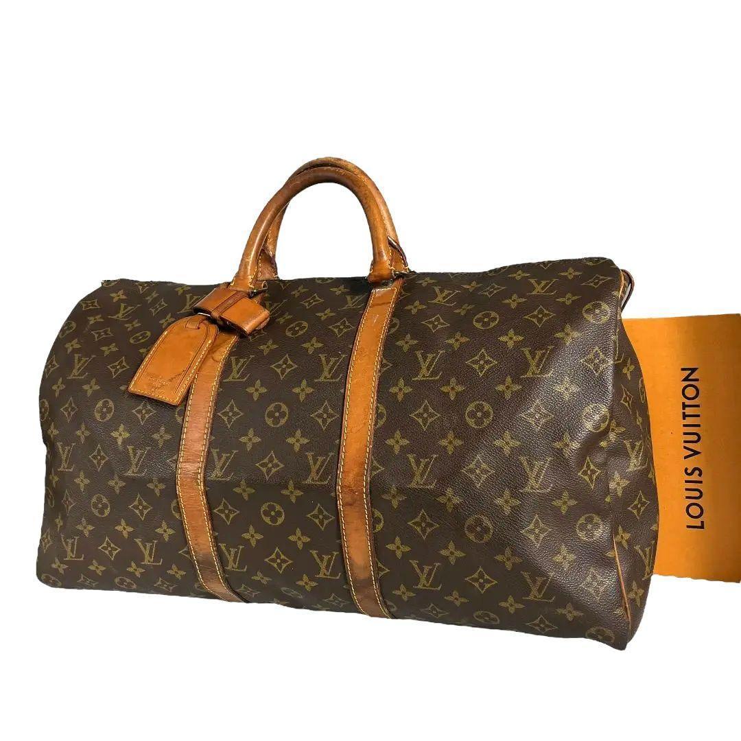 【正規品】ルイヴィトン　キーポル50　モノグラム　ボストンバッグ　旅行かばん　茶