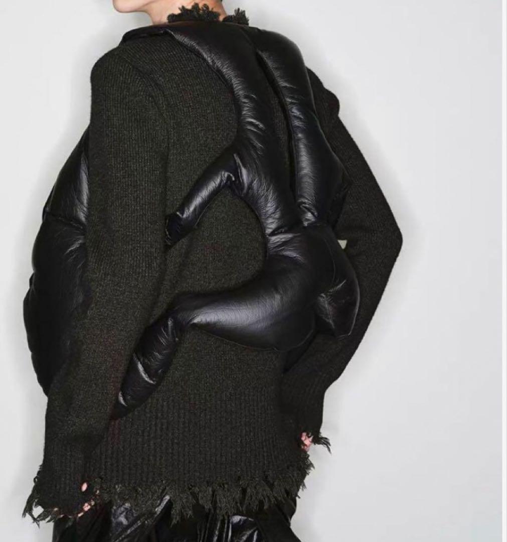 トップス NUTEMPEROR PU LEATHER PUFFER DOWN VEST