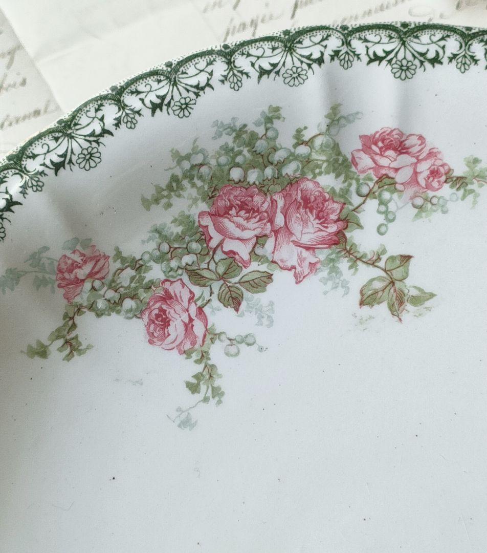 希少　美品　サンタマン　鈴蘭　薔薇　コンポティエ　フランスアンティーク