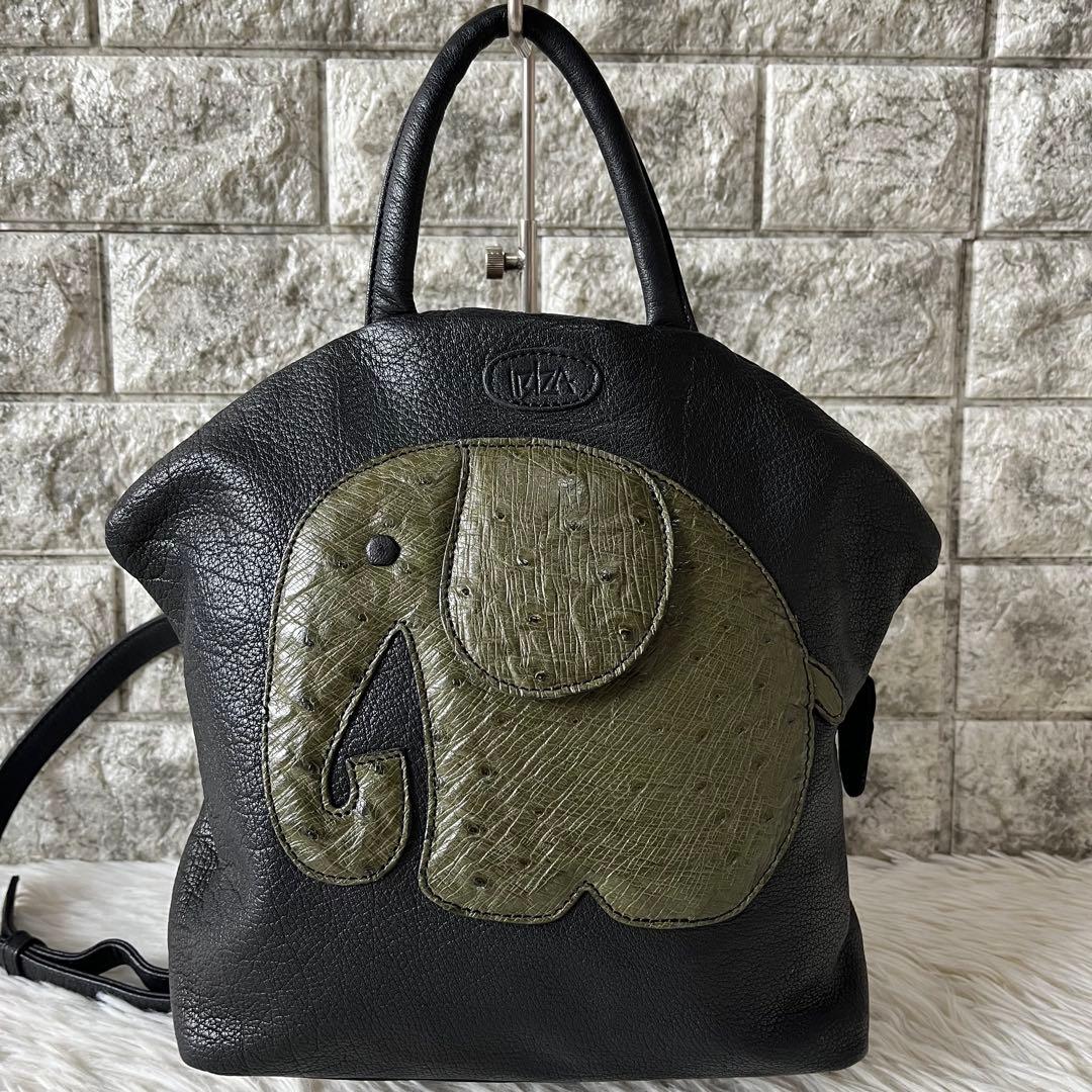 【新品未使用】イビサ　ぞうモチーフ　レザー　バックパック　リュック