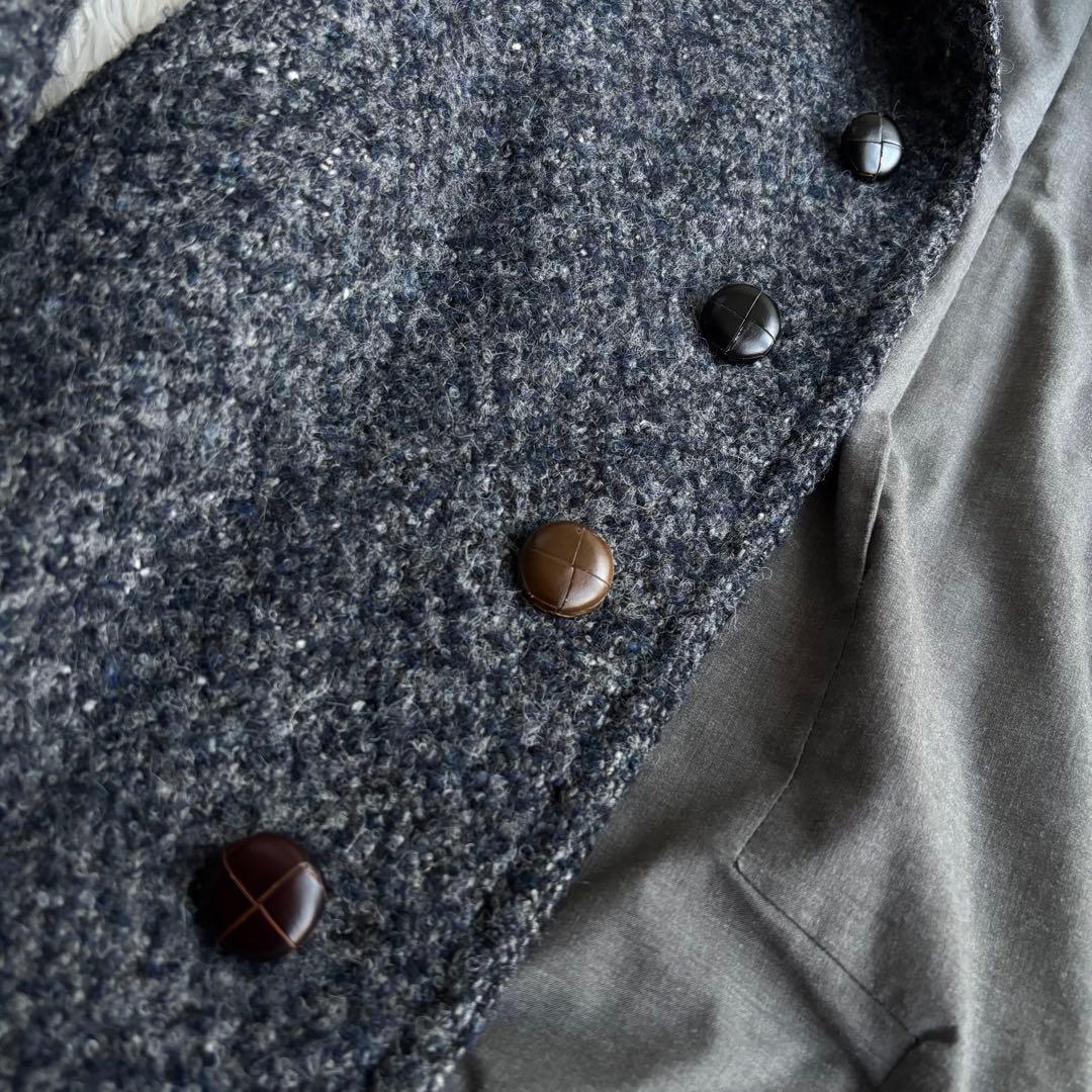 Hevo ウール ステンカラーコート くるみボタン アルパカ イタリア製