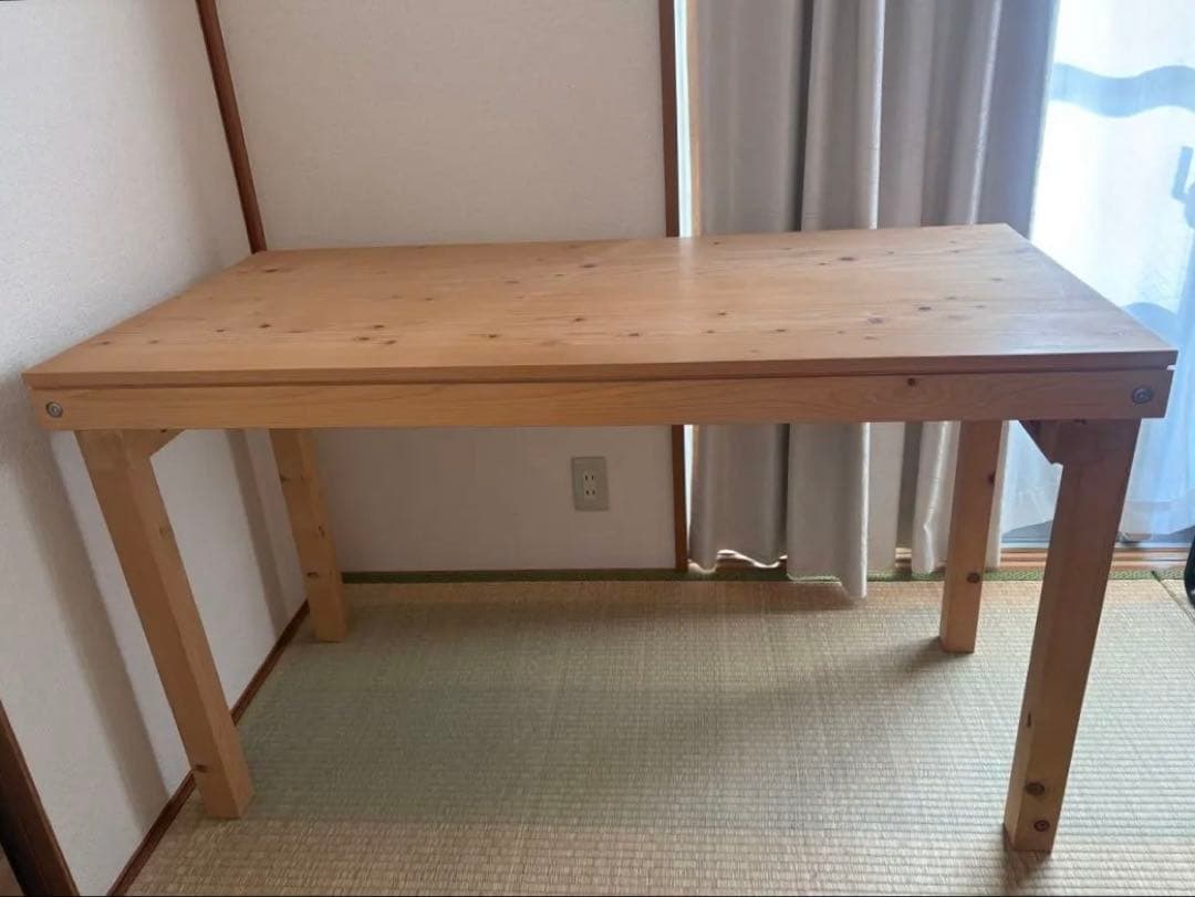 ヒノキ卓 W1200×D600×H720
