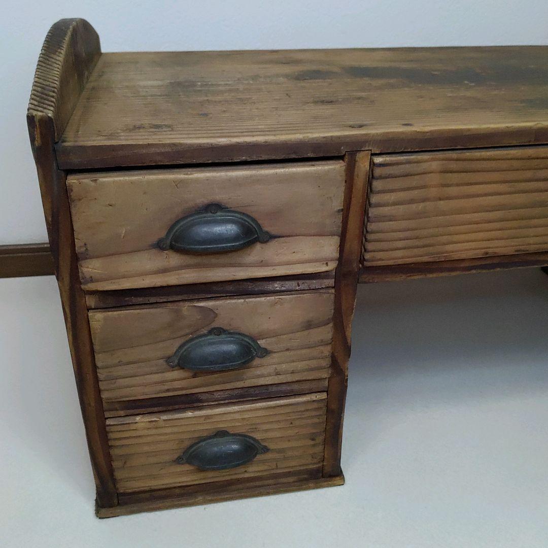 古家具 和机 文机 引出し 昭和レトロ アンティーク 送料無料