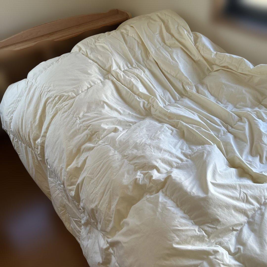 17.ダブル　ロング　羽毛布団　暖か42マスキルト羽毛たっぷり 2.4kg