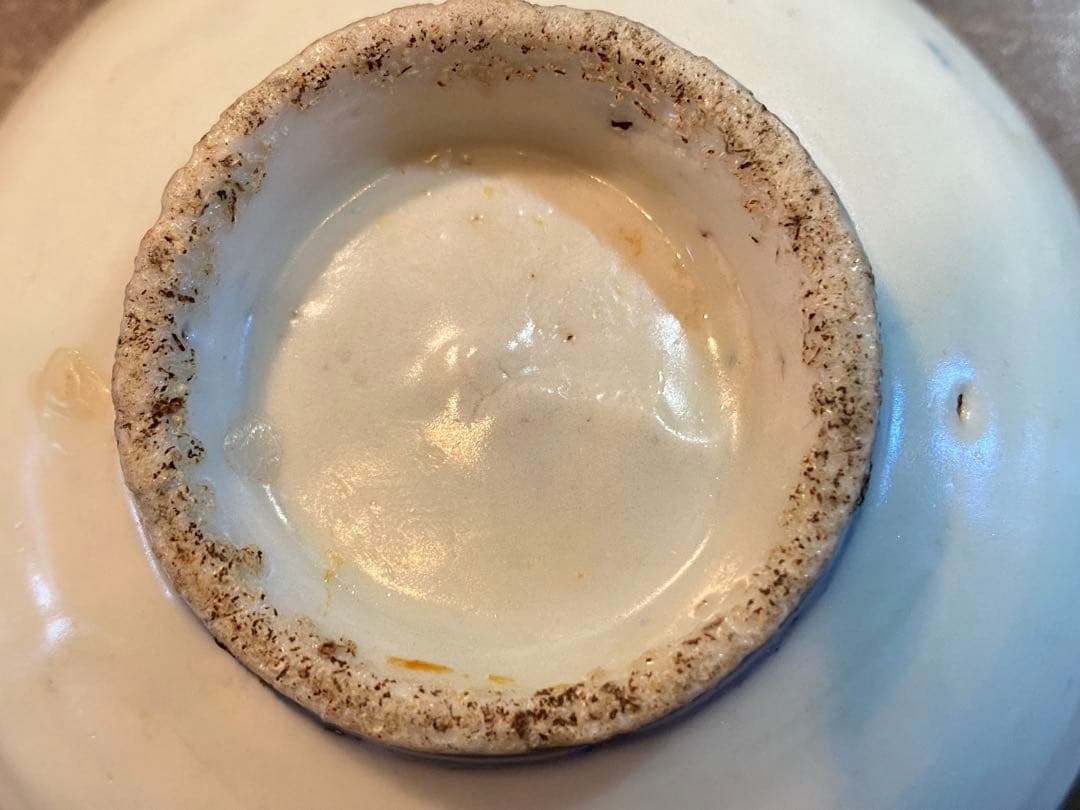 中国汕頭・スワトウ染付絵皿　鑑賞台付 沈船品・ヴィンテージ　レア ・台湾茶器