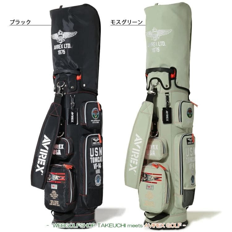 新品 AVIREX アヴィレックスゴルフ キャディバッグ モスグリーン