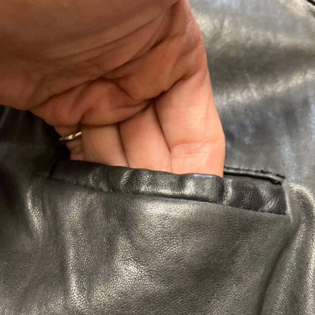 ISABEL MARANT ÉTOILE ブラックラムスキンレザージャケット36