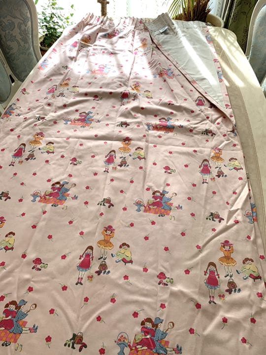 ローラアシュレイ　コットンカーテン　イギリス製　ヴィンテージ