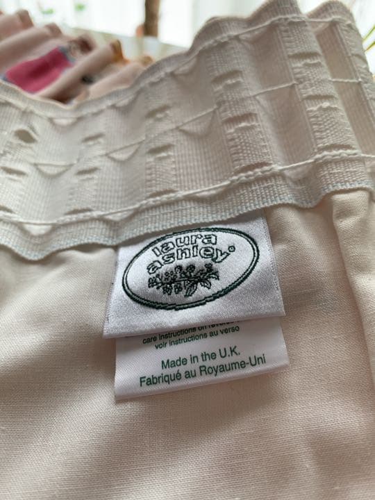 ローラアシュレイ　コットンカーテン　イギリス製　ヴィンテージ