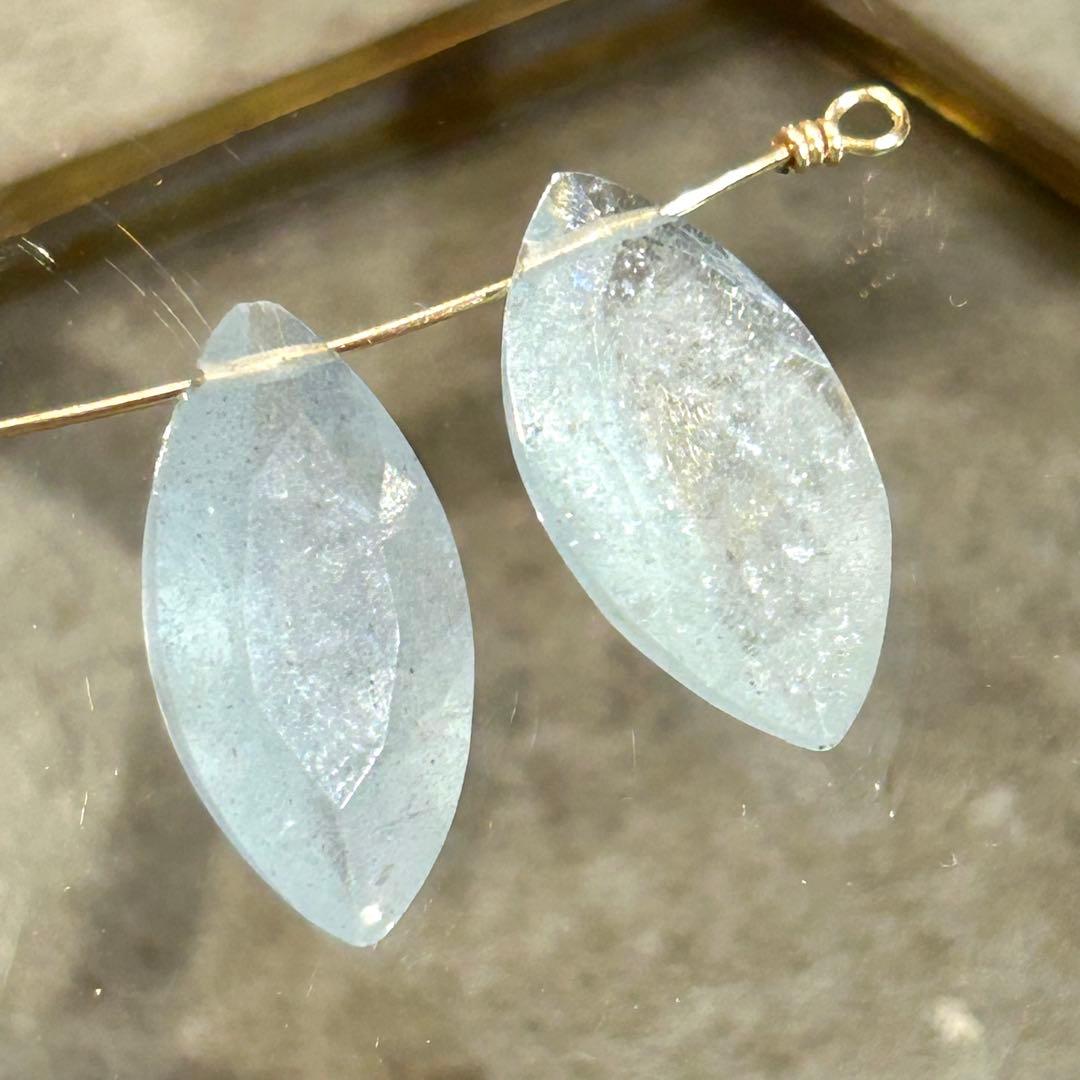 専用✳︎超高品質✳︎フローライト　ファセットハート　14kgf　天然石イヤリング