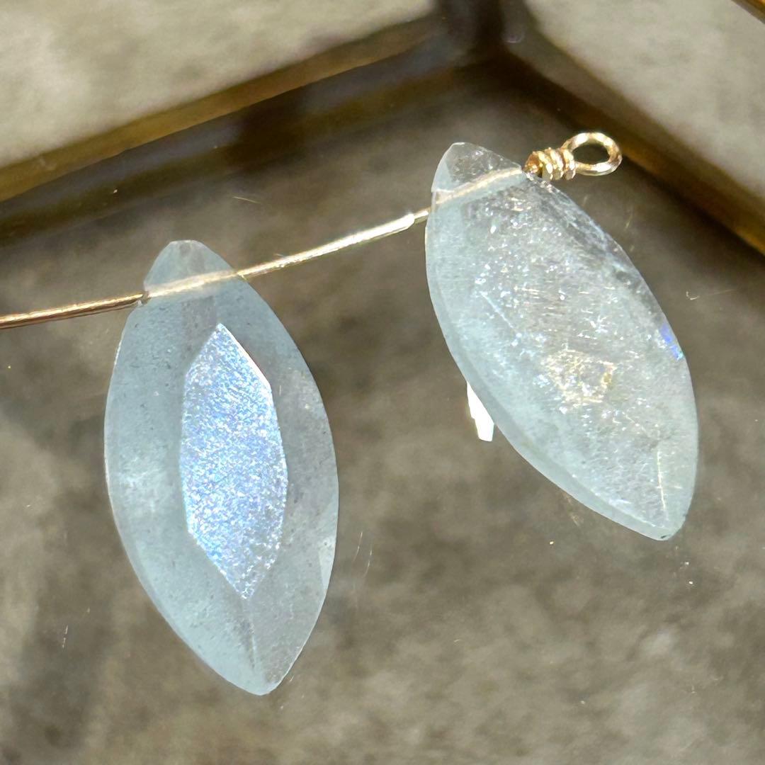 専用✳︎超高品質✳︎フローライト　ファセットハート　14kgf　天然石イヤリング