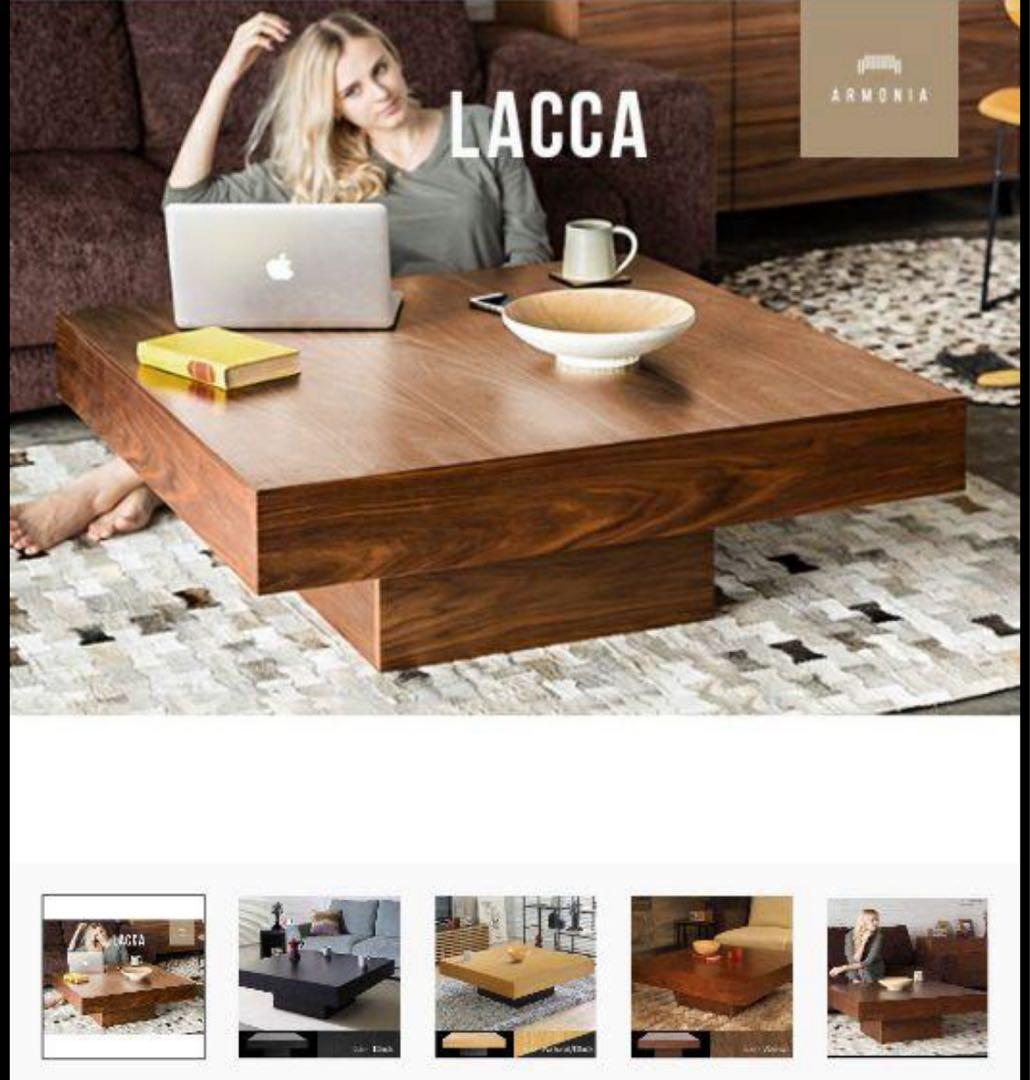 最終お値下げ★ アルモニア lacca 木製テーブル　正方形　モダン