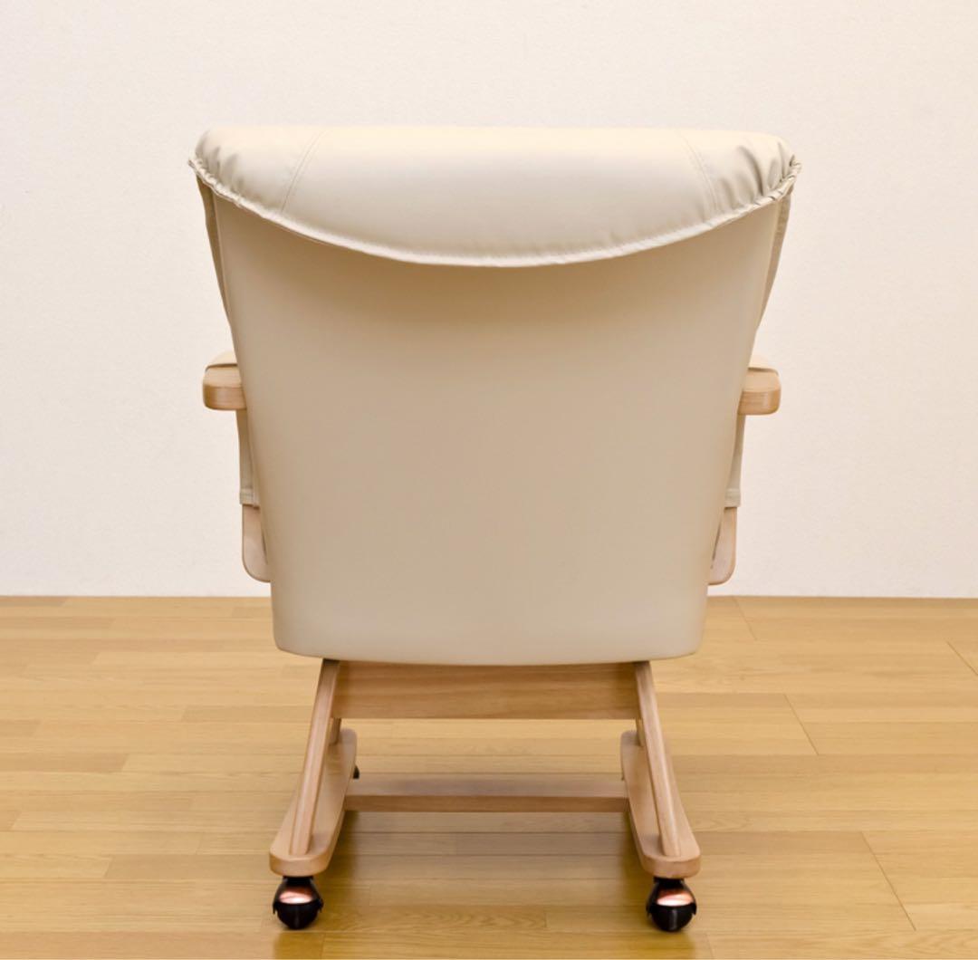 【新品 送料無料】　ダイニングチェア　キャスター付き　全2色　回転式　座椅子