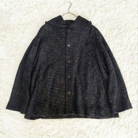 ヨーガンレール　ウール　シルク　フーディージャケット　シルクカール