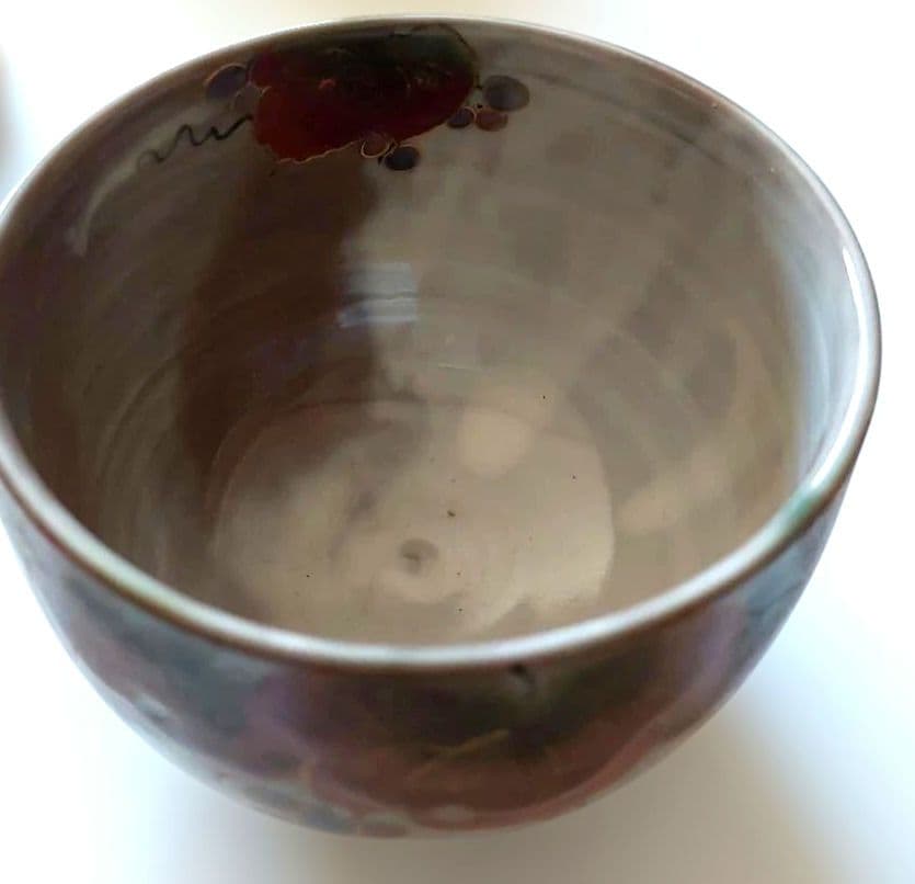 【土渕陶あん】蓋付き　小鉢　山葡萄　撫子　芙蓉