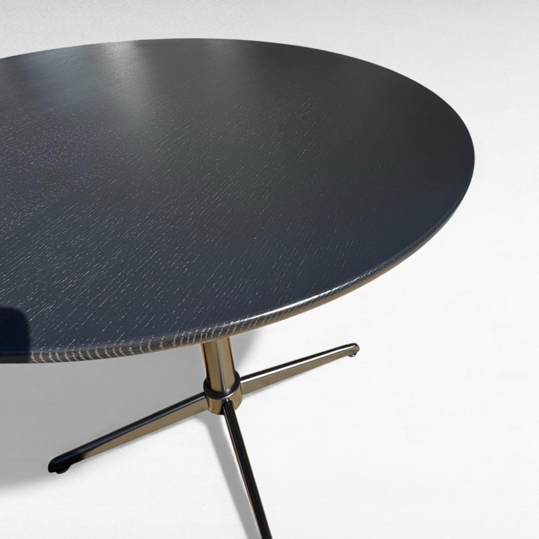 美品 ナガノインテリア レッドオーク材 DT629-3S 円形テーブル 幅75