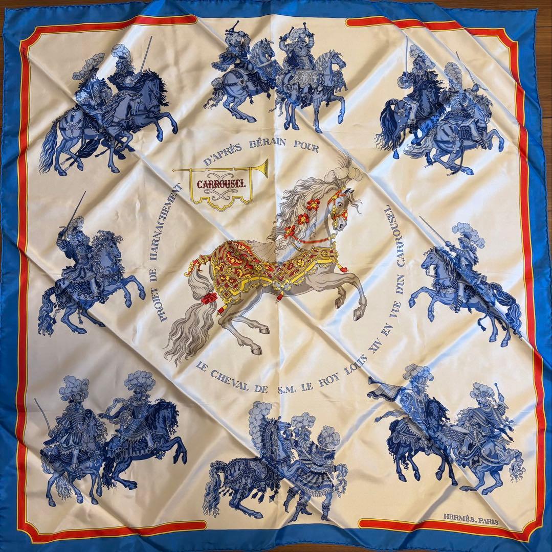 HERMÈS エルメス 馬と騎士のシルクスカーフ