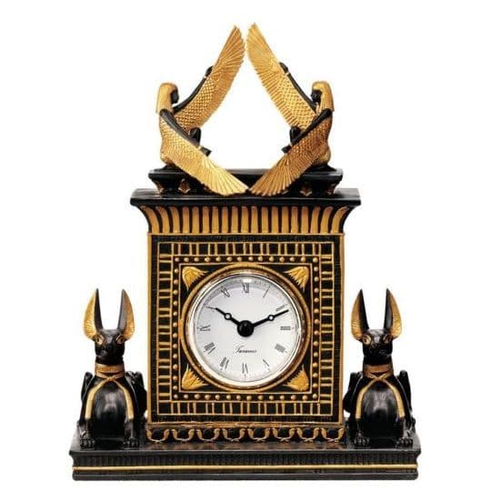 エジプト 置時計 アヌビス神 イシス女神 インテリア おしゃれ オシャレ 黒 金