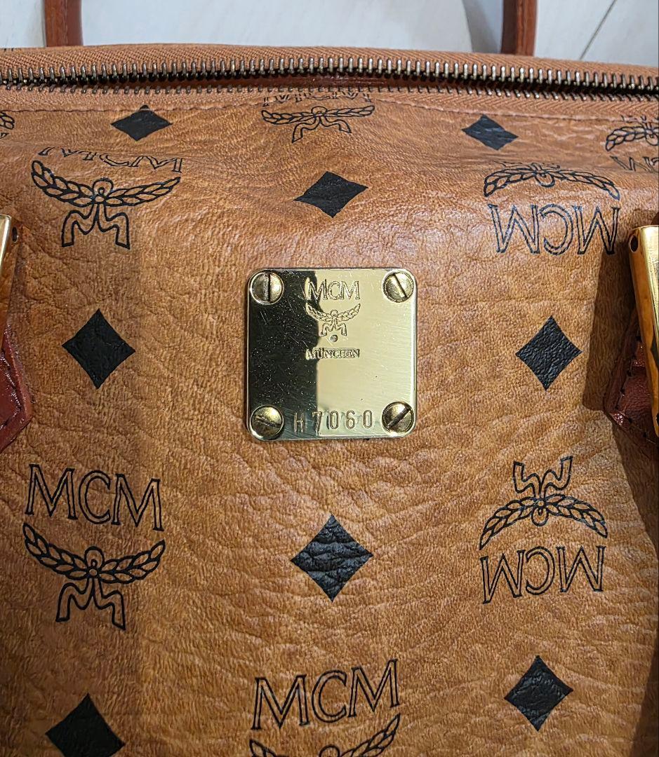 中古美品　MCM ミニボストンバッグ ブラウン