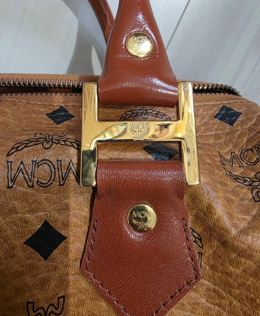 中古美品　MCM ミニボストンバッグ ブラウン