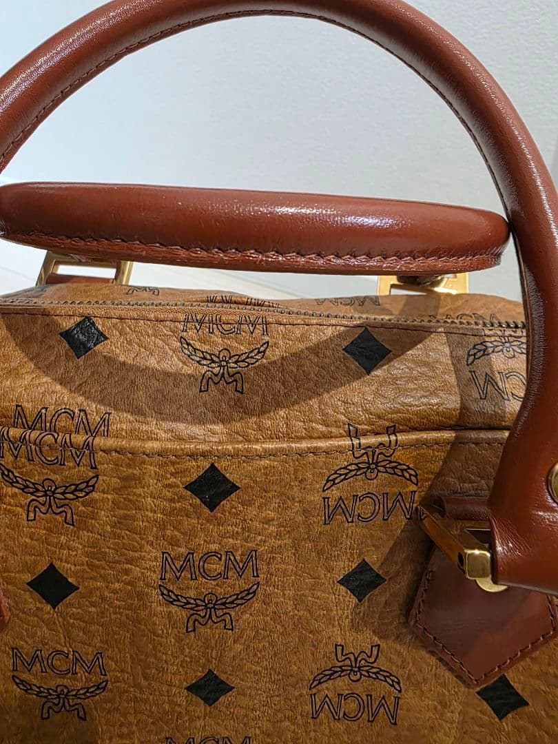 中古美品　MCM ミニボストンバッグ ブラウン