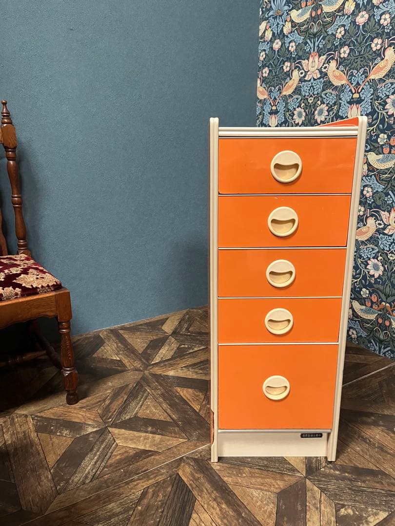 オレンジチェスト 昭和レトロ レトロポップ インテリア 当時物