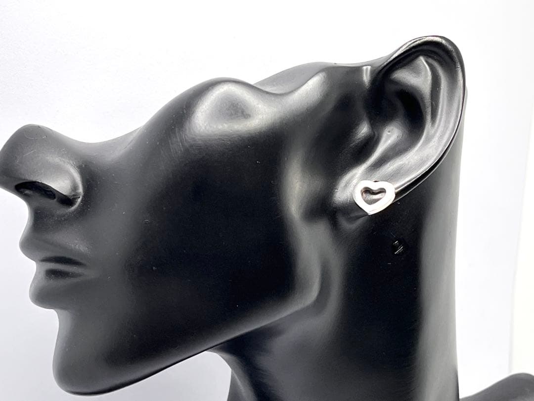 c762 ティファニー　リンク　オープンハート　スタッド　ピアス　シルバー925