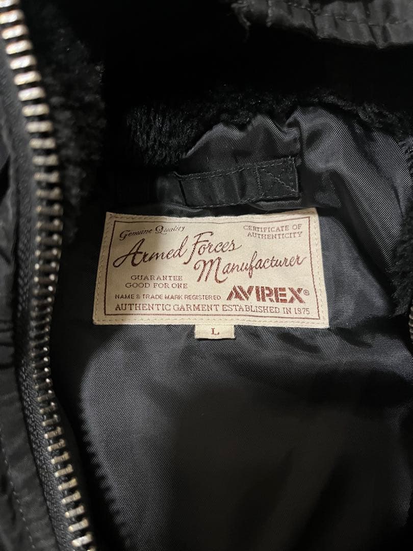 に*ん様 avirex n2b フライトジャケット　ブラック　L ファー欠品