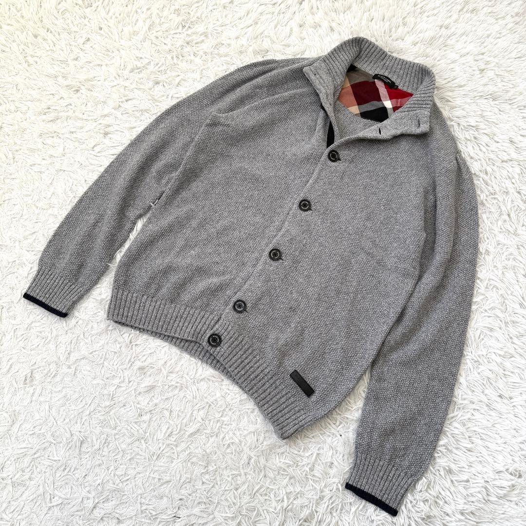 【美品✨】ブラックレーベルクレストブリッジ ニットカーディガン グレー 希少LL