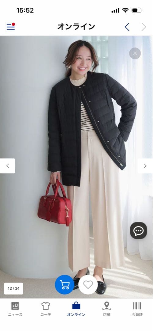 新品　ANY SIS ノーカラーミドルダウン