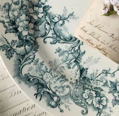 美品　ジョワジールロワ　ポンパドール　平皿　フランスアンティーク