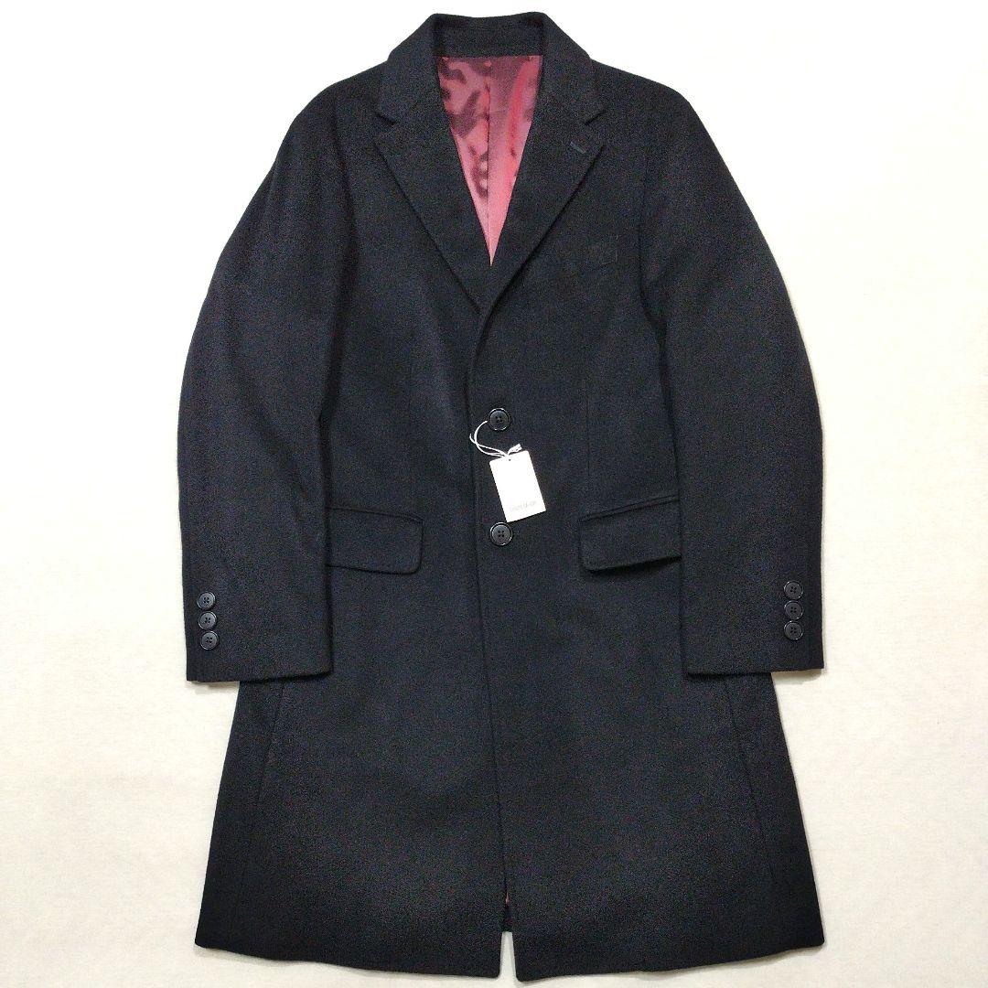 COMME CA ISM コムサイズム　アンゴラ混ウールチェスターコート　黒　M