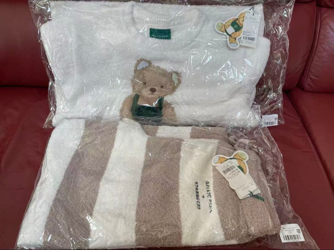 【全新未使用】スタバ×ジェラピケ　上着とズボン2点セット 茶色