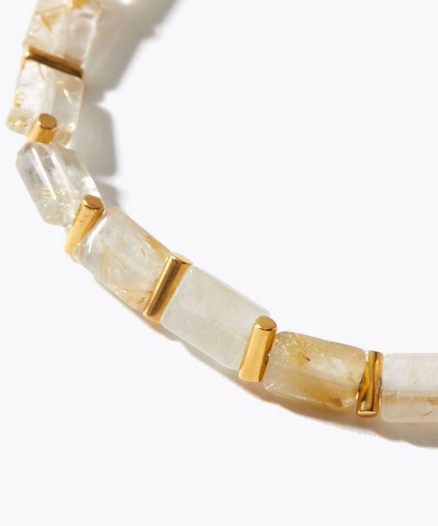 artida oud ゴールドルチルクォーツ ガムシェイプ ブレスレット