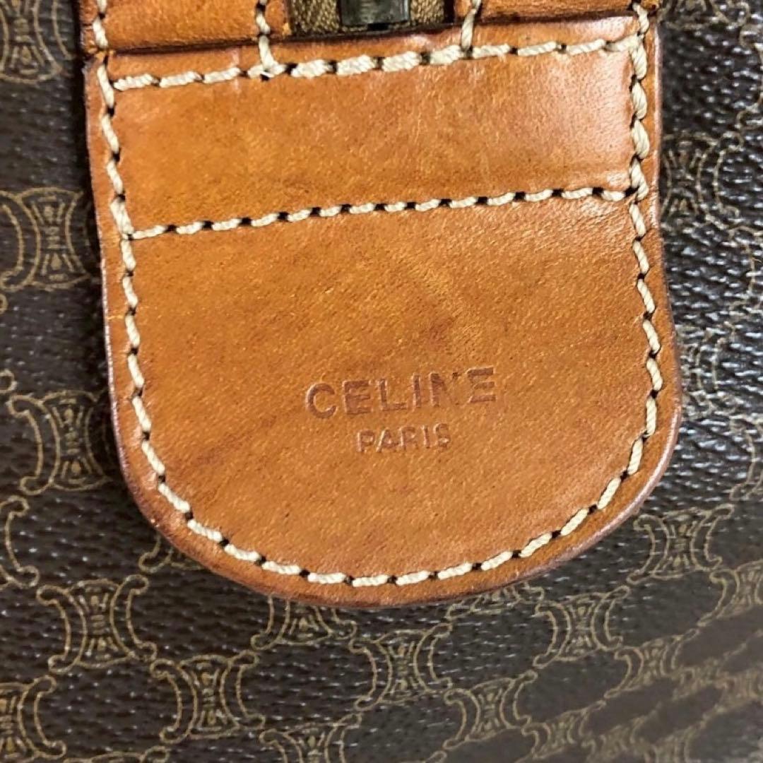 セリーヌ マカダム柄 ボストンバッグ レザー ブラウン レディース bag